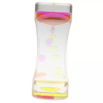 Двойной желтый жидкое масло розовый цвет песочные часы игрушка сенсорный таймер