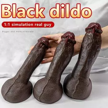 Двойной жидкий силикон, черный искусственный пенис, макияж, женский мастурбатор, толстый пенис для длительного отпуска, сексуальные принадлежности для взрослых S