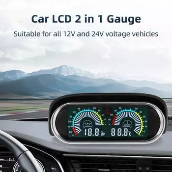 Двойной ЖК-дисплей, манометр для измерения давления масла + измеритель температуры воды и датчик температуры, соединительный трубный датчик, адаптер шланга радиатора 26-40 мм