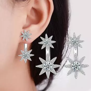 Двойные циркониевые серьги-подвески, женская мода, элегантные серьги для вечеринок, подарки для подруг Copper