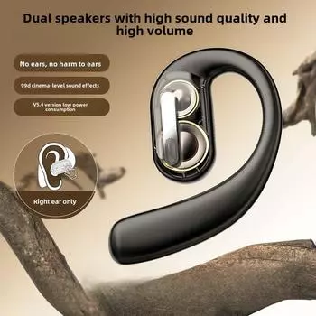 Двойные динамики одно ухо Bluetooth наушники не подходят для ушей Бизнес анти-падение спортивные подвесные Bluetooth наушники беспроводные высокое качество звука чёрный