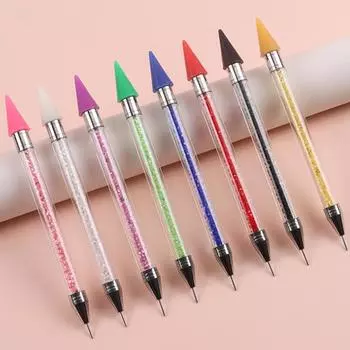 Двойные головки акриловые восковые ручки-точки для сверления точечные ручки стразы для сбора кристаллов гвоздики для ногтей точечные дрели DIY инструменты для ногтей розовый