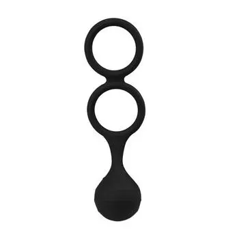 Двойные кольца для мужчин, задерживающие эякуляцию, кольцо для пениса с утяжеляющим шариком
