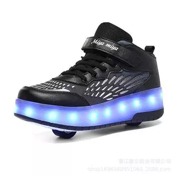 Двойные колеса Runaway Shoes Новые шкивы Shoes Детские Зарядка Невидимые Колесные Shoes 29 чёрный