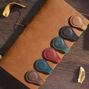 Двойные магнитные концы закладки с гравировкой из искусственной кожи, зажим для закладки книги, ретро-дизайн, магнитный маркер для страниц, аксессуар для чтения A светло-коричневого