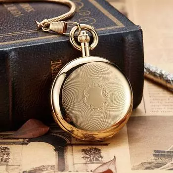 Двойные открытые ручные медные механические карманные часы с ожерельем в подарок карманные часы