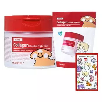 Двойные плотные прокладки Medi-Peel Dandelion Heart Red Lacto Collagen + сменные прокладки + набор наклеек, 1 комплект, 140 листов