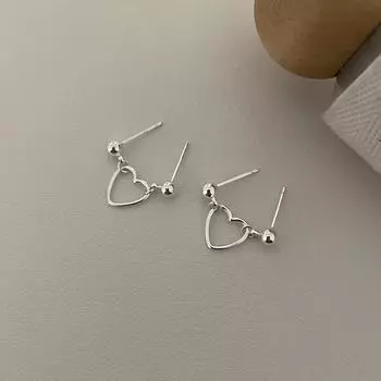 Двойные серьги из стерлингового серебра 999 пробы, комплексный женский нишевый дизайн, серьги с передовым чувством любви, простые летние новые модели 999 Sterling Silver