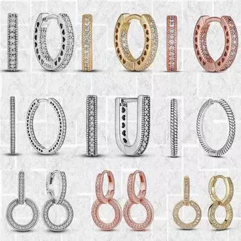 Двойные серьги-кольца, висячие серьги серебряного цвета, подходят оригинальные брендовые подвески, изысканные украшения для тела, подарок для модных женщин