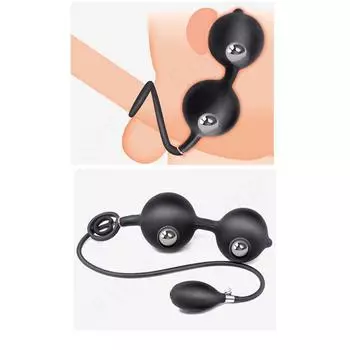 Двойные шарики Вибрация Надувная Анальная пробка Анальные шарики Подковообразное кольцо Анальный расширитель Устройство для мастурбации Взрослый секс-продукт Ordinary Inflatable Butt