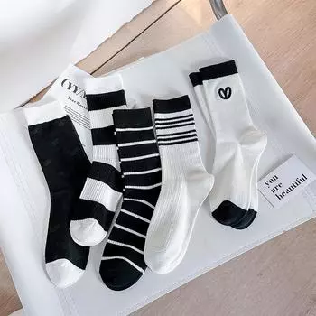 Двойные спицы средние носки женские японские плотные Siro Spinning антипиллинговые весенние и летние носки простые носки с пандой подарочная коробка носки One Size