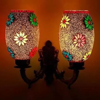 Двойные стеклянные абажуры Настенный светильник Свет Для помещений и улицы | Разноцветный | Лампочка в комплект не входит