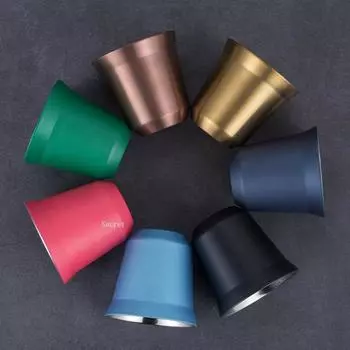 Двойные стенки из нержавеющей стали эспрессо чашка Nespresso Pixie изоляция кофе форма симпатичные капсулы термокружки 80 мл 80ML темно-синий