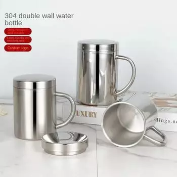 Двойные стенки из нержавеющей стали кружка для кофе с крышкой портативная чашка дорожный стакан кувшин чашки для молока чай кружки для воды в офисе capacity