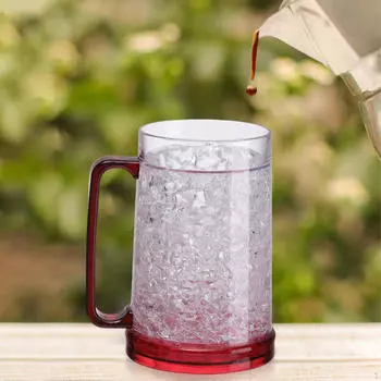 Двойные стенки пивная кружка кофейная чашка с ручкой молоко многоразовое чаепитие для домашнего хозяйства красный