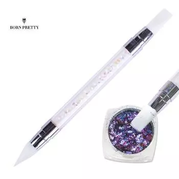 Двойные заостренные головки, украшения для ногтей, силиконовый карандаш для дизайна ногтей, стразы, бусины, шпильки, инструмент для выбора