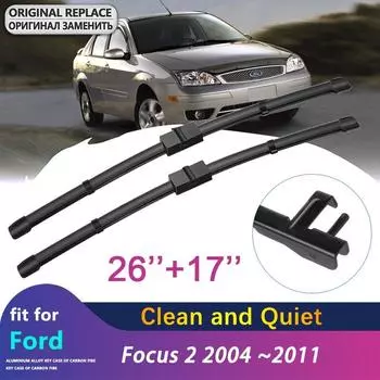 Дворники для Ford Focus 2 MK2 MK2.5 2004 2005 2006 ~ 2011, автомобильные щетки стеклоочистителя, резиновое переднее лобовое стекло, Стайлинг автомобиля RHD