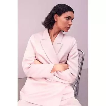 Двубортный жакет HM Oversized Светло-Розовый