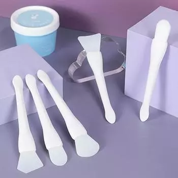 Двуглавая силиконовая кисть для маски для лица, инструмент для нанесения грязевой пленки «рыбий хвост», приятная для кожи, мягкая кисть для клея для лица, инструменты для ухода за макияжем as the picture