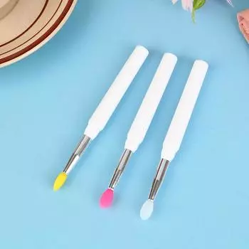 Двуглавая силиконовая кисть с крышкой Кисть для губ и кисть для деталей Бальзам для губ Губная помада Аппликатор для блеска для губ Подводка для глаз Кисть для бровей прозрачный