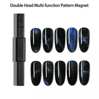 Двуглавый магнит с кошачьими глазами, профессиональный прочный 3D-карандаш для дизайна ногтей с глазами F