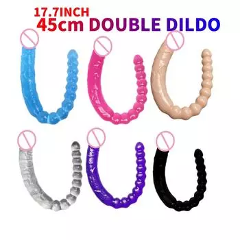 Двуглавый пенис дракона, два в одном, женский инструмент для мастурбации Lala для мужчин и женщин с бусинами для вытягивания, анальная пробка, вагинальный секс, сексуальный секс-продукт Boy meets girl-Blue