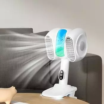 Двухъядерные студенческие общежития, столы, тихие офисы, столы, прикроватные вентиляторы с USB-зажимом, всестороннее вращение головы, подача воздуха, вентиляторы для зарядки синий