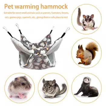 Двухъярусная кровать для домашних животных Гамак Коралловый флис Маленькое животное Домашнее животное 20x20cm фиолетовый