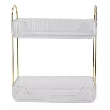 Двухъярусная стойка для макияжа, современная легкая роскошная двухъярусная полка для макияжа, органайзер для кистей, теней для век