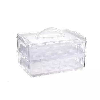 Двухъярусный контейнер для кексов Прозрачные контейнеры для кексов Инструмент для пекарни Коробка для хранения кексов Вечеринка