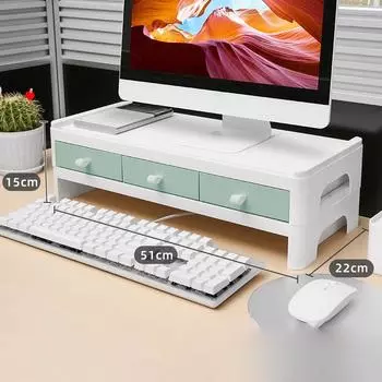 Двухэтажный держатель для экрана компьютера с тремя ящиками, подставка для монитора ПК, кронштейн для ноутбука, принтера, клавиатуры, настольные органайзеры A13