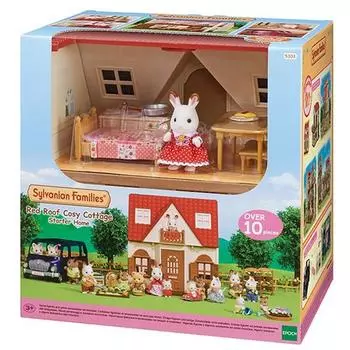 Двухэтажный дом Sylvanian Family с шоколадным кроликом и красной крышей, фигурка 5303, 1 шт., популярные корейские игрушки