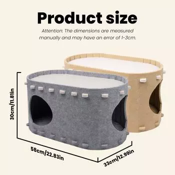 Двухэтажный домик для кошек на дереве, складная пещера для кошек, теплая лежанка для отдыха, жилище для кошек, подушка для кошек на все времена года, туннель для кошек B