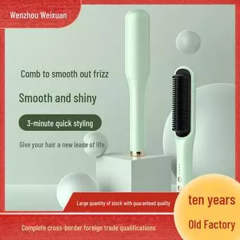 «Двухцелевая расческа и щипцы для завивки волос с отрицательными ионами — ленивое выпрямление волос и завивка» U.S. regulations вишневый розовый