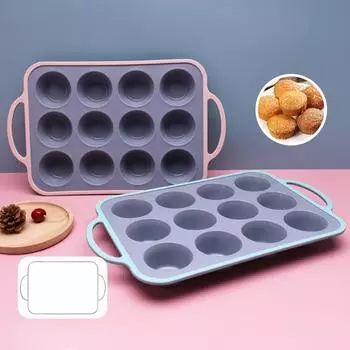 Двухцветная антипригарная форма 12, ровная цилиндрическая форма для выпечки, круглая силиконовая форма для выпечки, форма для выпечки, духовка розовый