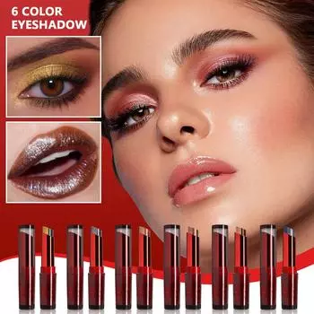 Двухцветная градиентная перламутровая водостойкая и устойчивая к поту губная помада, которую нелегко нанести One Size чёрный