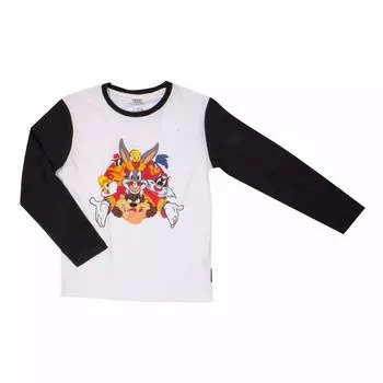 Двухцветная хлопковая футболка с длинными рукавами Looney Tunes для детей ELEVEN PARIS
