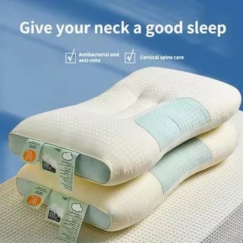 Двухцветная лоскутная подушка для сна, подушка для шеи, подушка из волокна для отеля, подушка для сна, подушка для сна 48*74