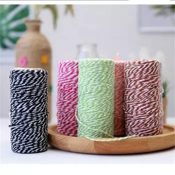 Двухцветная самодельная 100м/рулонная веревка для бирки, ручная работа, хлопковая нить, ручная работа, хлопковая веревка 1.5mm x 100m
