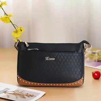 Двухцветная сумка-слинг для девочек/женщин с заклепками 10 x 3 x 7 in