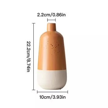 Двухцветная ваза ручной работы, керамическая гидропонная ваза, цветочная композиция, домашний декор, настольные украшения, украшение сада оранжевый