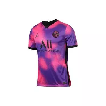 Двухцветное футбольное джерси с коротким рукавом Jordan Paris Saint-Germain Fade, версия для фанатов 20-21 сезона, мужские топы фиолетового цвета CV8414-640 XL