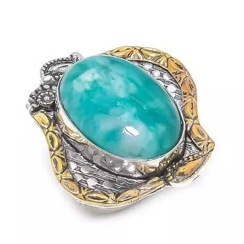 Двухцветное кольцо из стерлингового серебра 925 пробы с натуральным радужным лунным камнем S.8.5 D3K70