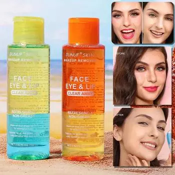 Двухцветное очищающее масло легко удаляет макияж с лица и глаз, оставляя кожу увлажненной и не стягивающей после снятия макияжа. жёлтый