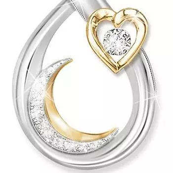 Двухцветное ожерелье «Звезда и Луна» с концентрическим кулоном «Звезда и Луна» Модное европейское и американское ожерелье Персонализированные ювелирные изделия для пар