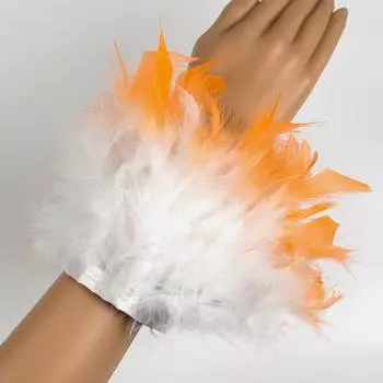 Двухцветное перо из огненного пера, кольцо на руку, украшение ручной работы, аксессуары для одежды