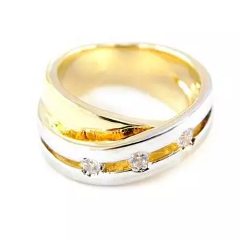 Двухцветное позолоченное кольцо Clin