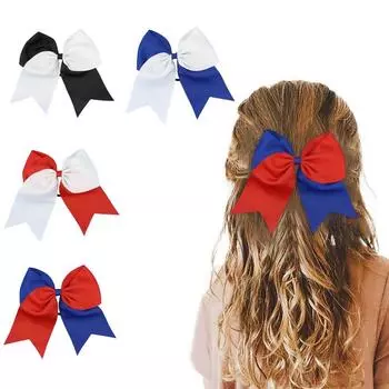 Двухцветные большие веселые банты для софтбола, ручной работы для девочек-подростков 10pcs