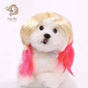 Двухцветные парики с челкой для кошек и собак: Универсальный аксессуар для питомца на Хэллоуин null