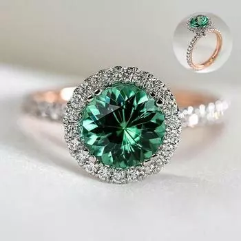 Двухцветные популярные модные деликатесные изумрудные кольца для женщин, великолепные кольца 6 зелёный